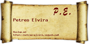Petres Elvira névjegykártya